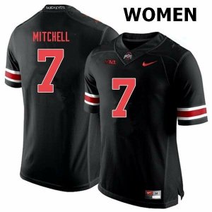 NCAA Ohio State Buckeyes Women's #7 Teradja Mitchell Black Out Nike Football College Jersey OVW2445FJ